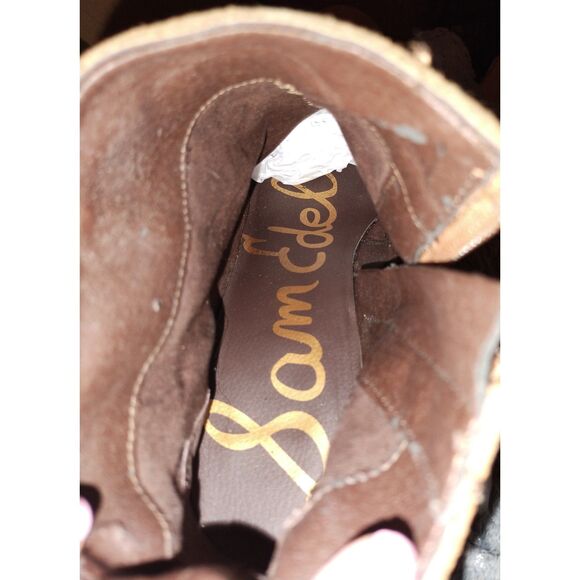Sam Edelmen Ankle Boots Hannah Chelsea Brown Suede Leather Size 10 Motorcycle - Picture 6 of 11
